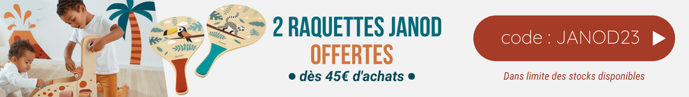 2 raquettes JANOD offertes dès 45€ d'achat de la marque > voir conditions